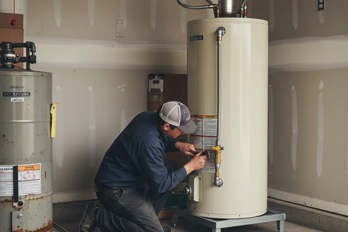 Water heater and shutoff valve replacement in War
